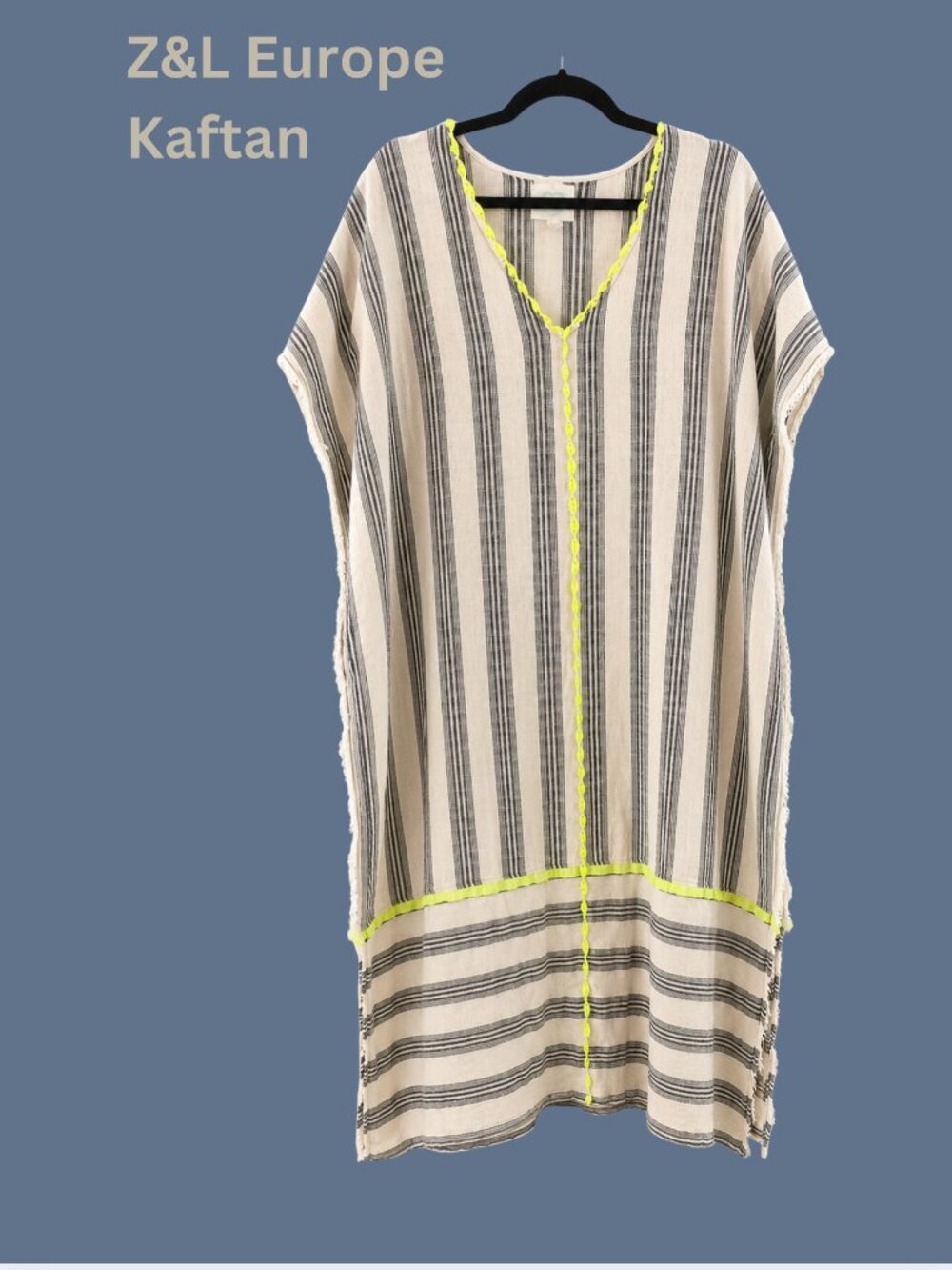 Z&L Europe Striped Cotton Blend Kaftan M/L